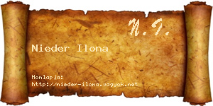 Nieder Ilona névjegykártya